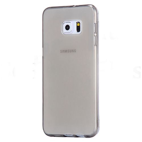 Samsung Galaxy S6 (G920) Kılıf Soft Silikon Şeffaf-Siyah Arka Kapak