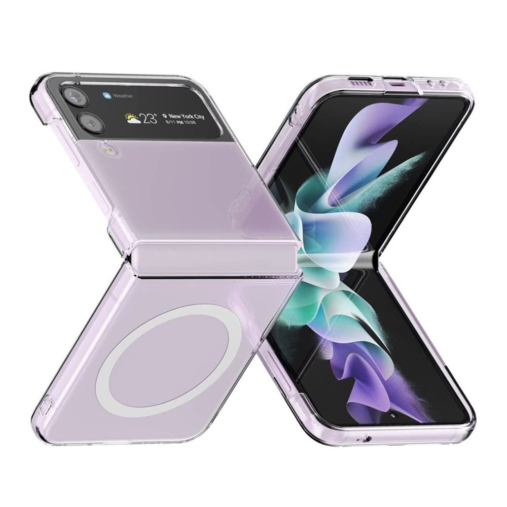 Samsung Galaxy Z Flip3 Kılıf Magsafe Özellikli Şeffaf Silikon Kapak
