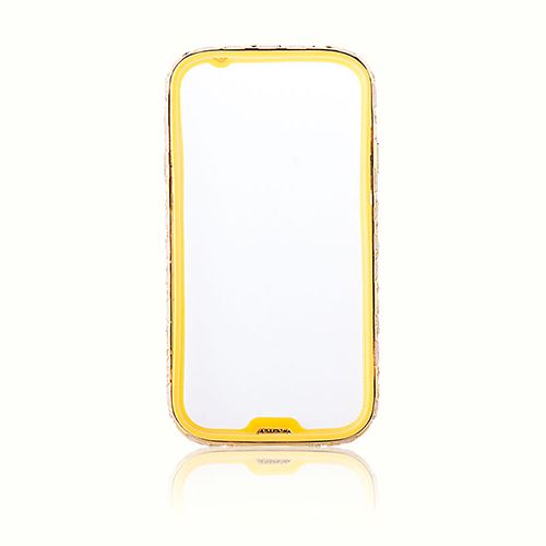 Samsung I9500 S4 Taşlı Metal Bumper Çerçeve Kılıf