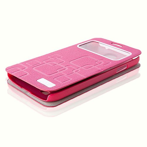 Samsung S4 (I9500) KakuSiga Yan Kapaklı Kılıf Pembe
