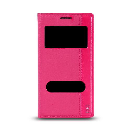 Sony Xperia E4G Gizli Mıknatıslı Pencereli Magnum Kılıf Pembe