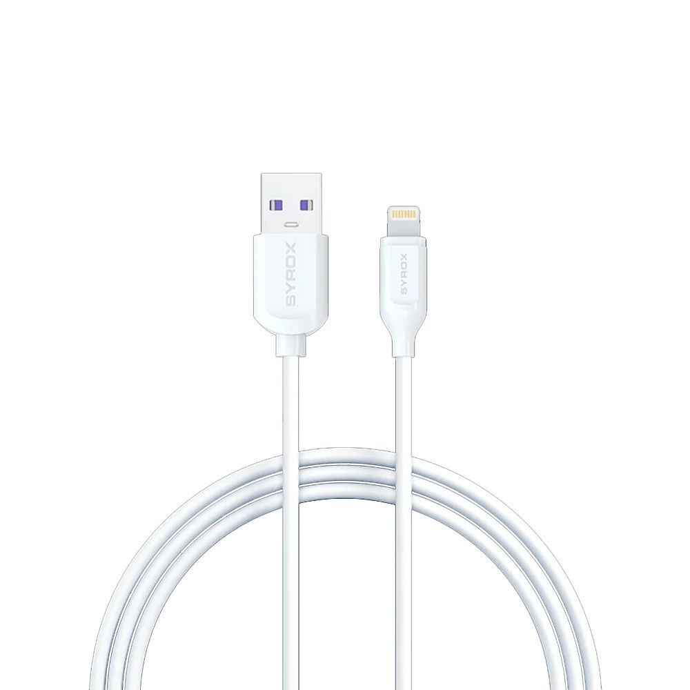 Syrox C68 Lightning - USB Kısa Şarj Kablosu 2A 20cm - Beyaz