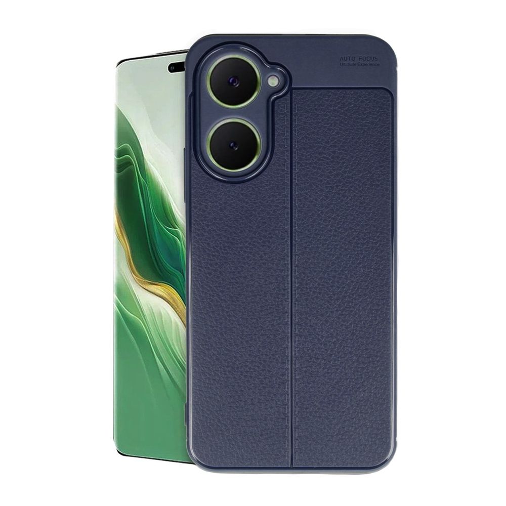 Vivo Y18 Kılıf Auto Focus Deri Desen Silikon Arka Kapak