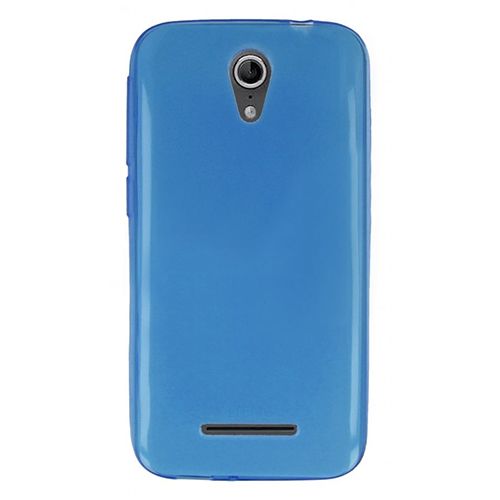 Vodafone Smart 4 Power 985 Kılıf Soft Silikon Şeffaf-Mavi Arka Kapak