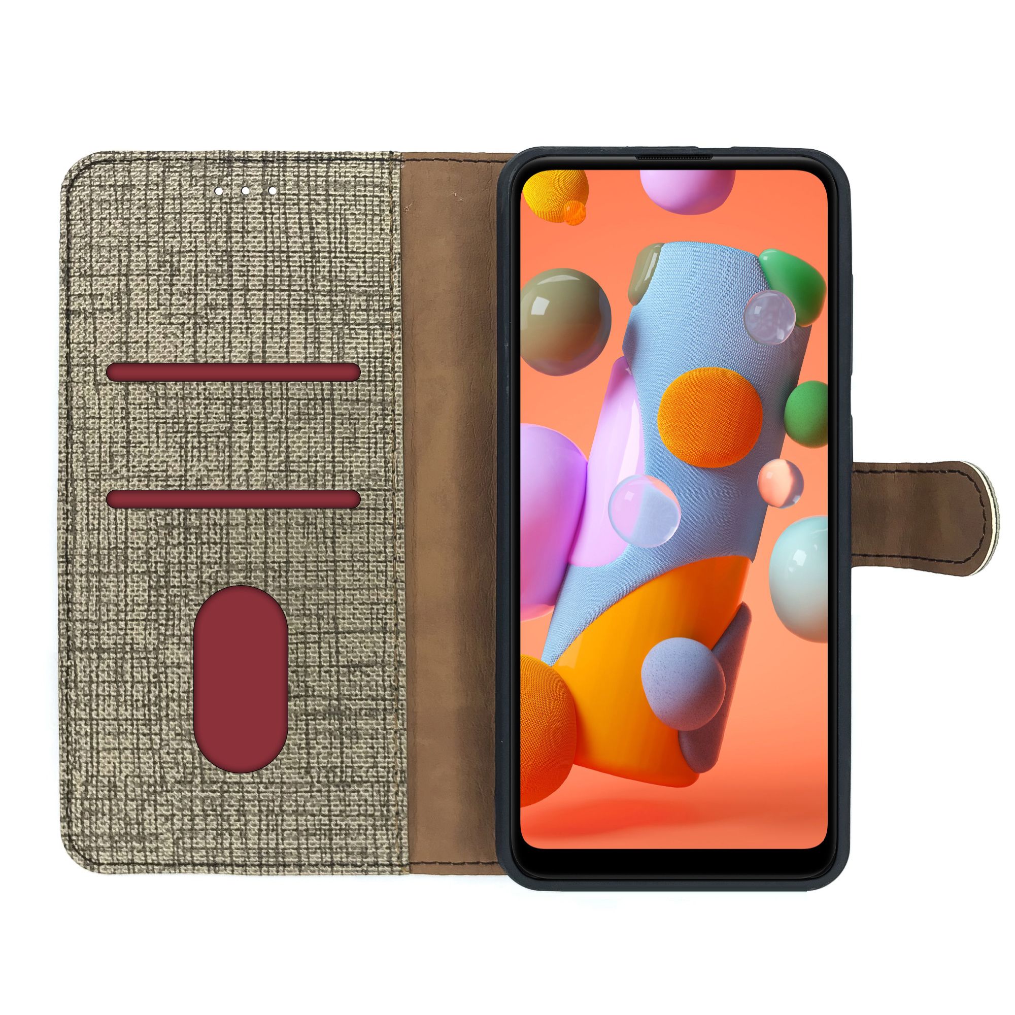 Xiaomi Mi 9T Kılıf FitCase Fabric Kapaklı Cüzdanlı