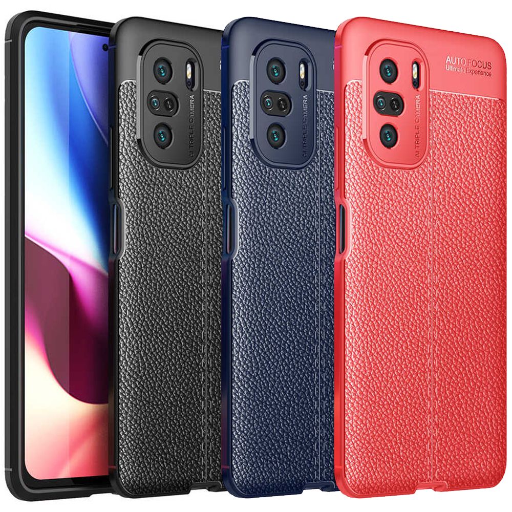 Xiaomi Poco F3 Kılıf Focus Deri Desen Silikon Arka Kapak