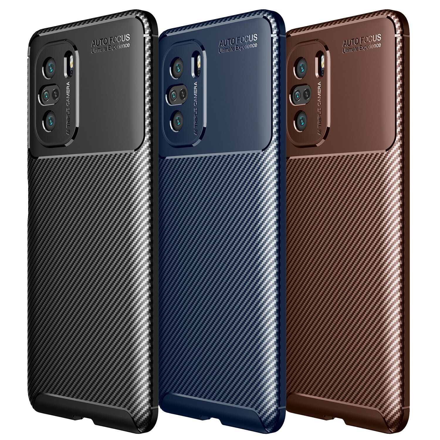 Xiaomi Poco F3 Kılıf Focus Carbon Desen Silikon Arka Kapak