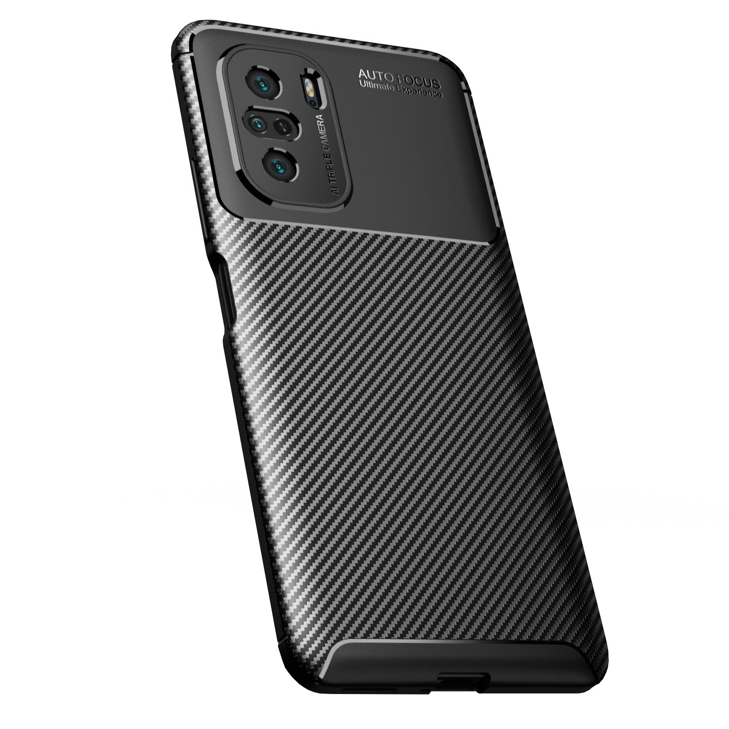 Xiaomi Poco F3 Kılıf Focus Carbon Desen Silikon Arka Kapak