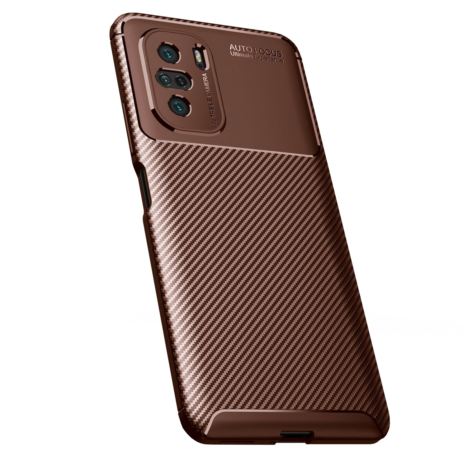 Xiaomi Poco F3 Kılıf Focus Carbon Desen Silikon Arka Kapak