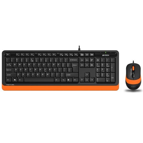 A4 TECH F1010 USB Q Trk Optic Mouse Siyah/Turuncu Standart Klavye - Mouse Set #1
