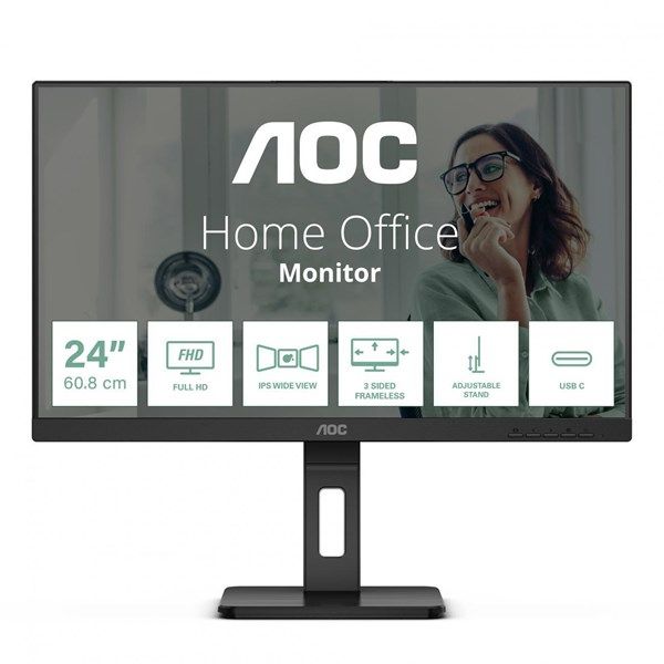 AOC 23.8' IPS 24P3CV 4MS 75HZ HDM-DP USB-C PIVOT KURUMSAL MONİTÖR #2