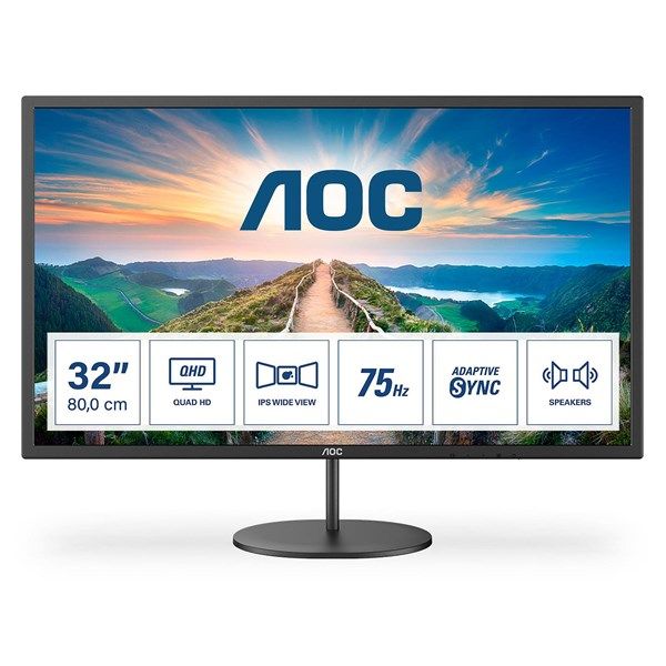 AOC 31.5' IPS Q32V4 4MS 75HZ HDM-DP EV OFİS MONİTÖRÜ 2560X1440 #1