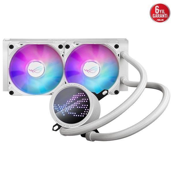 ASUS 240MM ROG RYUO III ARGB ANIME MATRIX LED EKRAN AM5-1700P SIVI SOĞUTMALI İŞLEMCİ FANI BEYAZ #2