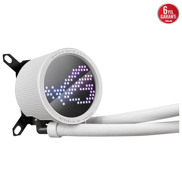 ASUS 240MM ROG RYUO III ARGB ANIME MATRIX LED EKRAN AM5-1700P SIVI SOĞUTMALI İŞLEMCİ FANI BEYAZ #4