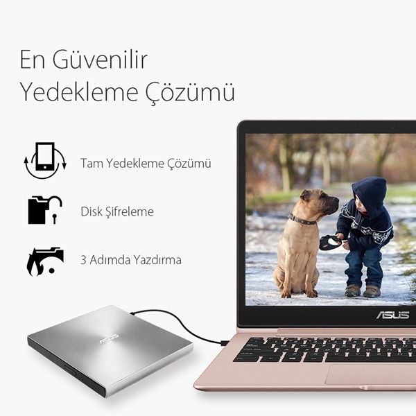 ASUS 8x ZENDRIVE SDRW-08U7M-U USB 2.0 Slim Harici DVD Yazıcı Siyah #4