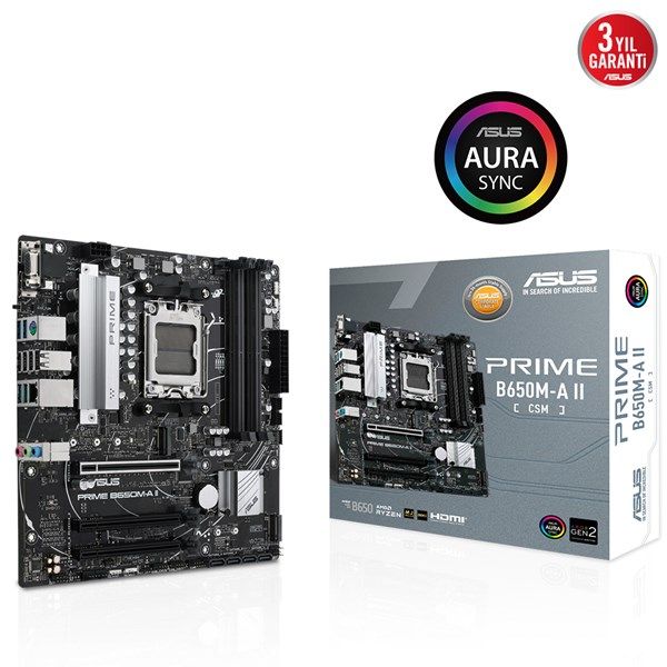 ASUS PRIME B650M-A II-CSM DDR5 HDMI-DP PCIE 4.0 AM5 mATX KURUMSAL ANAKART #1