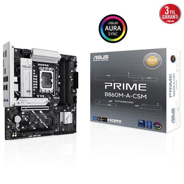 ASUS PRIME B860M-A CSM DDR5 HDMI DP PCIE 5.0 1851p mATX Kurumsal Anakart #1