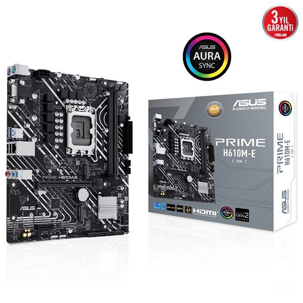 ASUS PRIME H610M-E-CSM DDR5 HDMI-DP PCIE 4.0 1700P MATX KURUMSAL ANAKART #1