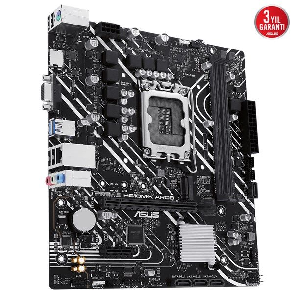 ASUS PRIME H610M-K RGB DDR5 M2 PCIe NVME HDMI PCIe 16X v4.0 1700p mATX #3