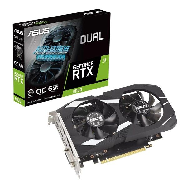 ASUS RTX3050 6GB DUAL RTX3050-O6G GDDR6 96bit HDMI DVI DP PCIe 16X v4.0 #1