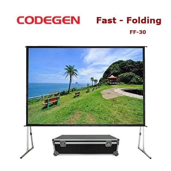Codegen FF-30 300x225 cm Katlanabilir Taşınabilir Alüminyum Çerçeveli Fast Fold Projeksiyon Perdesi #1