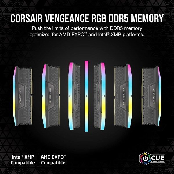 CORSAIR 32GB (2X 16GB) DDR5 6000MHZ CL28 RGB DUAL KIT PC RAM VENGEANCE CMH32GX5M2B6000Z28 #2