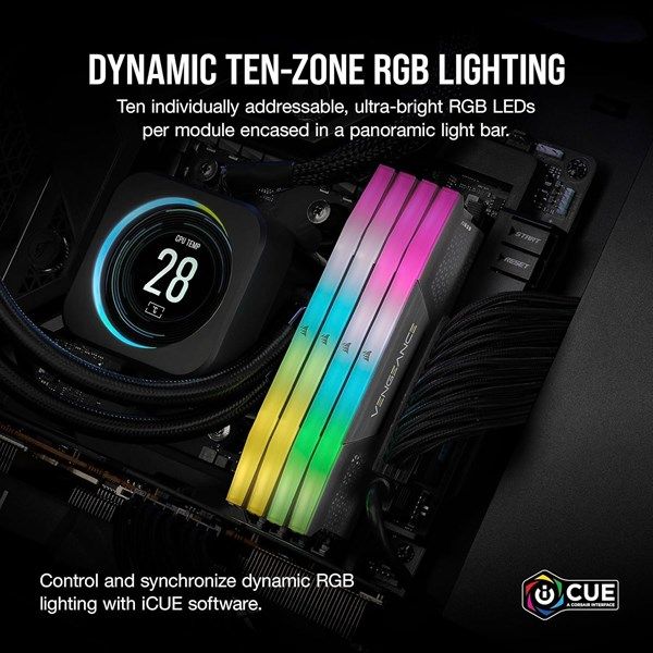 CORSAIR 32GB (2X 16GB) DDR5 6000MHZ CL28 RGB DUAL KIT PC RAM VENGEANCE CMH32GX5M2B6000Z28 #3