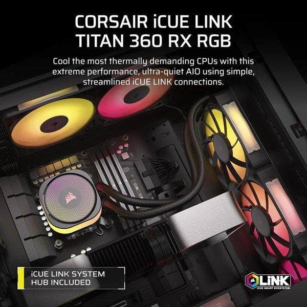 CORSAIR 360MM TITAN 360RX CW-9061018-WW AM5-1851P RGB SIVI SOĞUTMALI İŞLEMCİ FANI #3