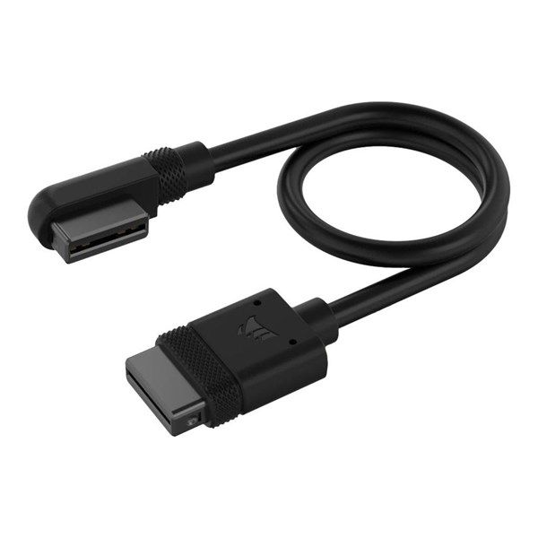 CROSAIR CL-9011123-Ww iCUE LINK Kablosu, 2x 200 mm, Düz/İnce 90° konektörlü, Siyah #1