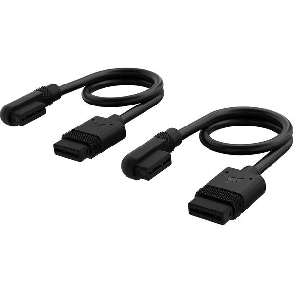 CROSAIR CL-9011123-Ww iCUE LINK Kablosu, 2x 200 mm, Düz/İnce 90° konektörlü, Siyah #2
