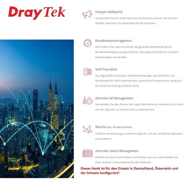 DRAYTEK Vigor 2866ax AX3000 Dual Band VDSL 3G-4G LTE Modem Router #4