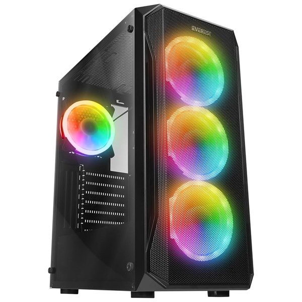 EVEREST 600W X-RACER Gaming Mid-Tower PC Kasası 4X-FANLI #1
