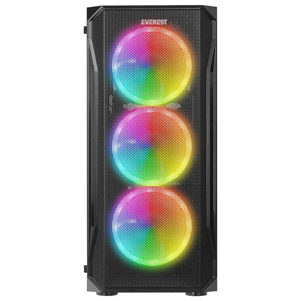 EVEREST 600W X-RACER Gaming Mid-Tower PC Kasası 4X-FANLI #3