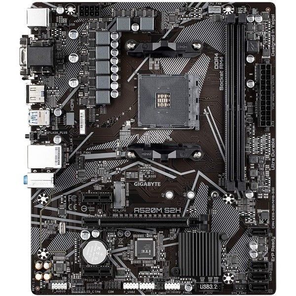 GIGABYTE A520M-S2H DDR4 M2 PCIe NVME HDMI DVI PCIe 16X v4.0 AM4 mATX #2