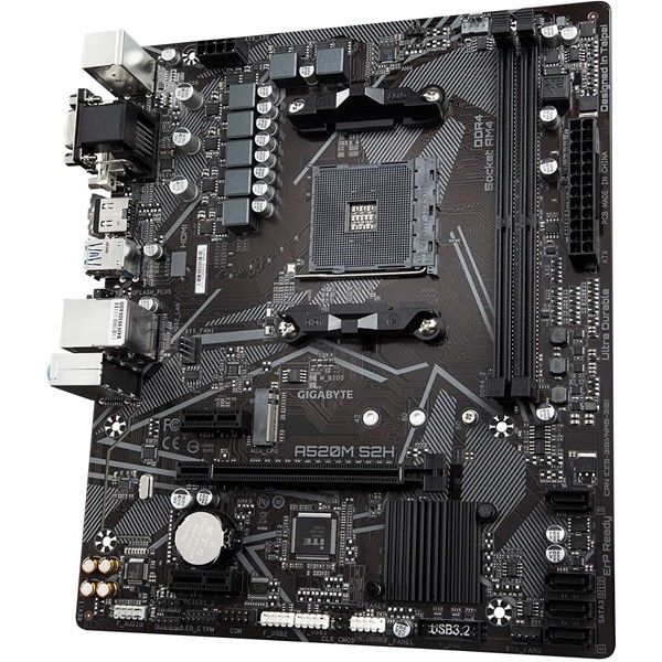 GIGABYTE A520M-S2H DDR4 M2 PCIe NVME HDMI DVI PCIe 16X v4.0 AM4 mATX #3