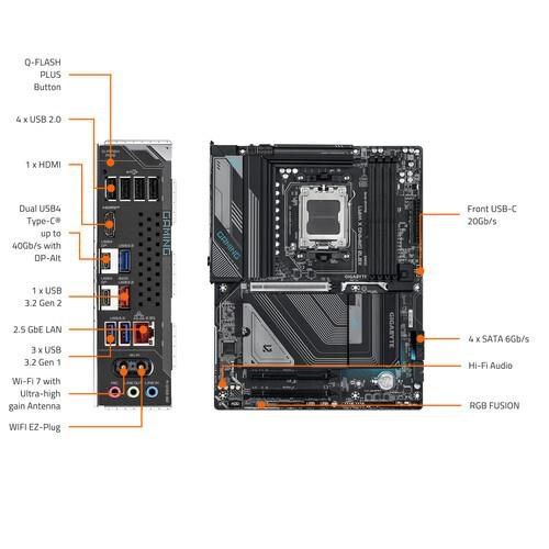 GIGABYTE X870 GAMING X WIFI-7 DDR5 HDMI DP PCIe 16X v5.0 AM5 ATX #4