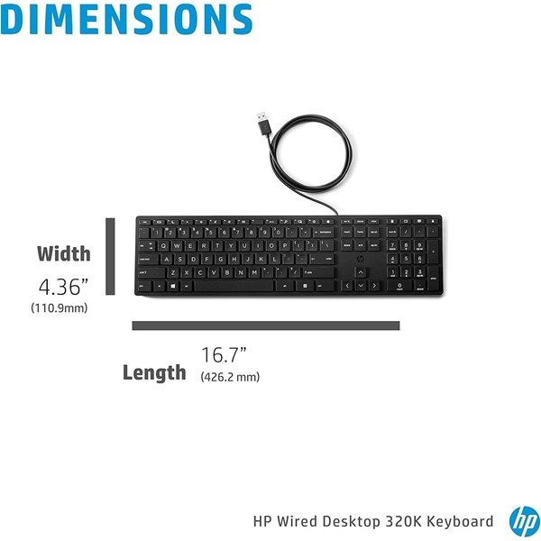 HP 320K 9SR37AA Kablolu Türkçe USB Klavye Siyah #4
