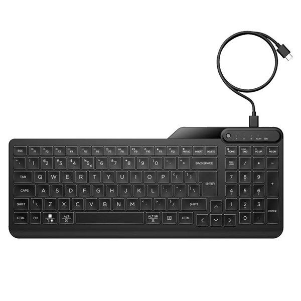 HP 405 7N7C1AA Aydınlatmalı Usb Türkçe Klavye - Siyah #1
