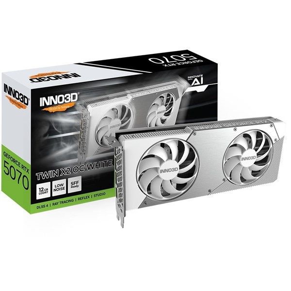 INNO3D RTX5070 12GB TWIN X2 OC N50702-12D7X-195064W GDDR7 192bit HDMI DP PCIe 5.0 Beyaz #1