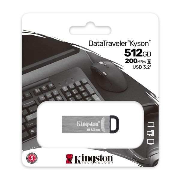KINGSTON 512GB DataTraveler Kyson DTKN/512GB USB 3.1 BELLEK METAL #3