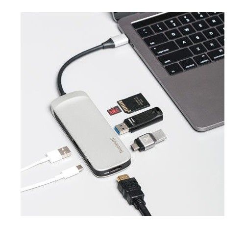 KINGSTON Nucleum HUBC1-SR-EN 7port USB 3.1,Type-C,HDMI Kart Okuyucu Gümüş USB Çoklayıcı Hub #1