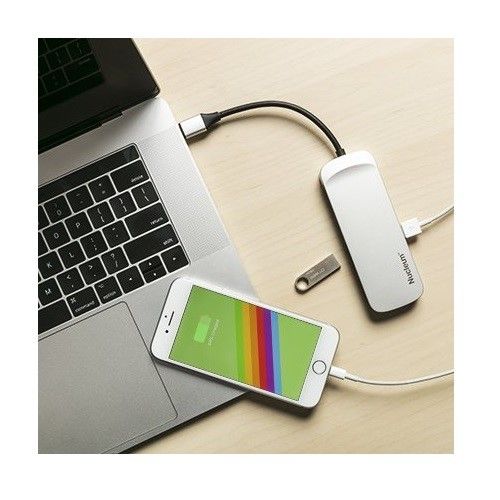 KINGSTON Nucleum HUBC1-SR-EN 7port USB 3.1,Type-C,HDMI Kart Okuyucu Gümüş USB Çoklayıcı Hub #3