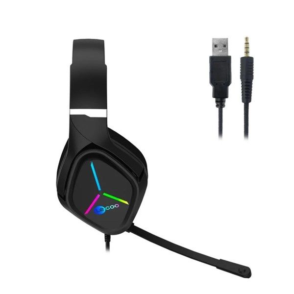 LENOVO LECOO HT406 Stereo USB 3.5mm Jack RGB Led Aydınlatma Siyah Gaming Mikrofonlu Kulaklık #3