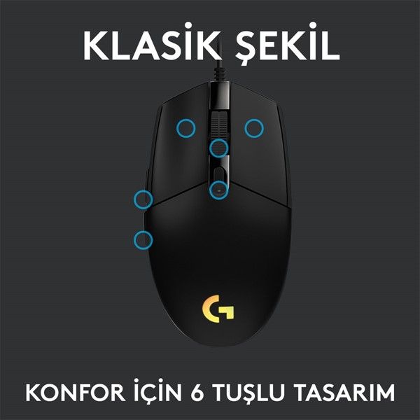 Logitech G G102 Lıghtsync Oyuncu Mouse 910-005823 #3
