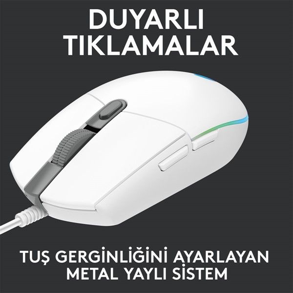 LOGITECH G G102 Lıghtsync Oyuncu Mouse Beyaz 910-005824 #3