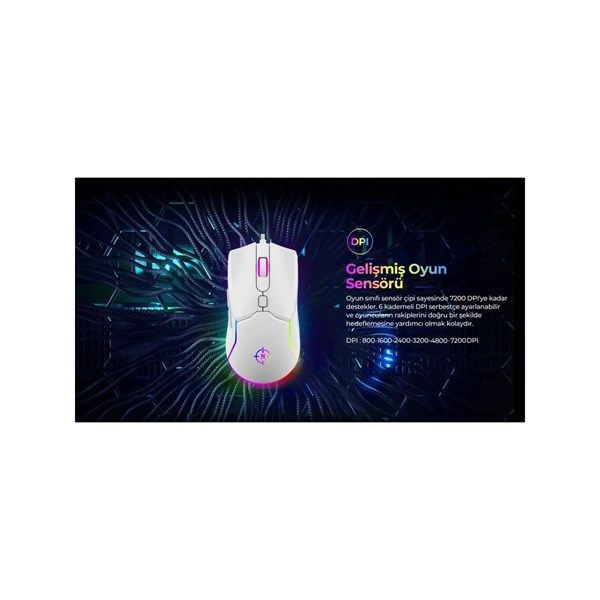 NORTH Air White Professional USB 7200dpi Gaming Beyaz Mouse RGB #4