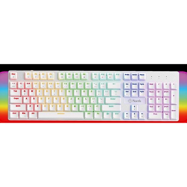 NORTH Shield Q Trk RGB Led / Mekanik Kırmızı Switch Beyaz Gaming Klavye #1
