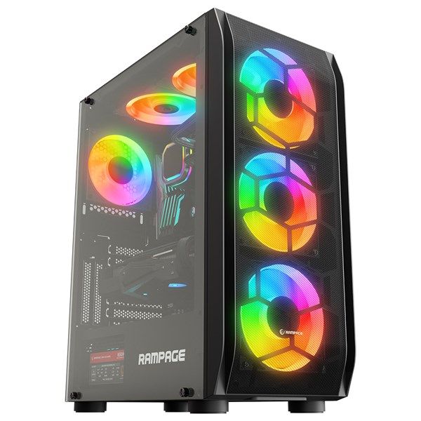 RAMPAGE 650W 80+ HOLLOW RGB FAN+ KONTROLCÜ GAMING MID-TOWER PC KASASI #1