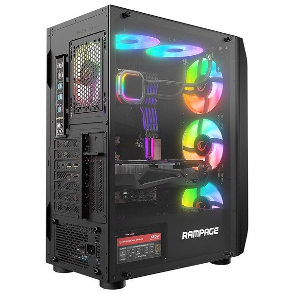 RAMPAGE 650W 80+ HOLLOW RGB FAN+ KONTROLCÜ GAMING MID-TOWER PC KASASI #3