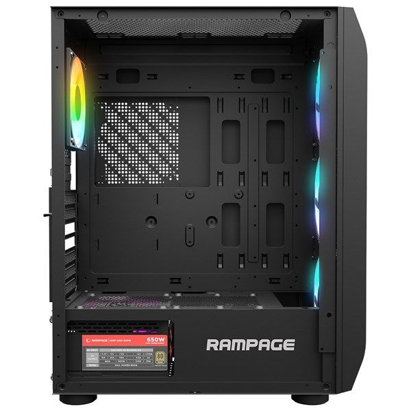 RAMPAGE 650W 80+ HOLLOW RGB FAN+ KONTROLCÜ GAMING MID-TOWER PC KASASI #4